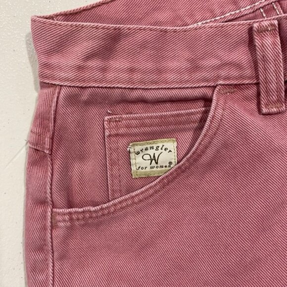 Vintage Wrangler Denim Shorts Cut Off Pink High Rise Womens Size 10 - Picture 6 of 12